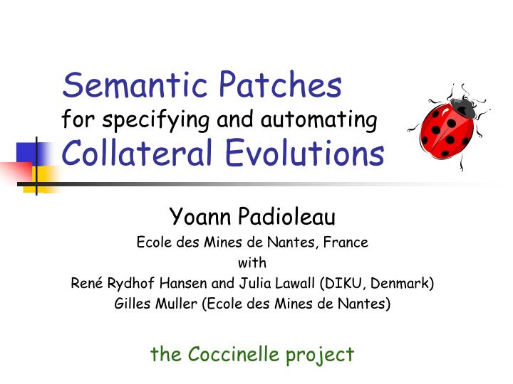 semantic patches for specifying and automating collateral evolutions