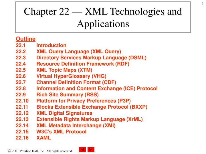 chapter 22 xml technologies and applications
