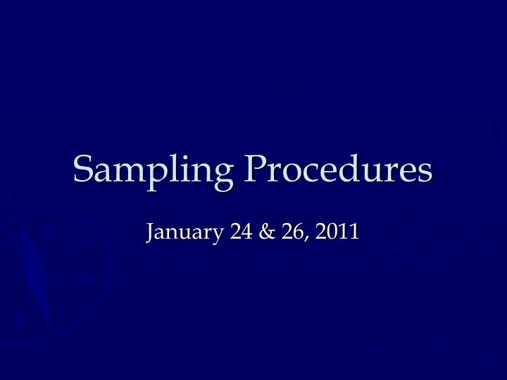 sampling procedures