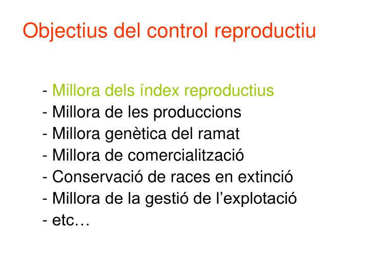 objectius del control reproductiu