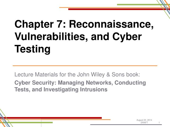 chapter 7 reconnaissance vulnerabilities and cyber testing