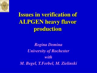 Issues in verification of ALPGEN heavy flavor production