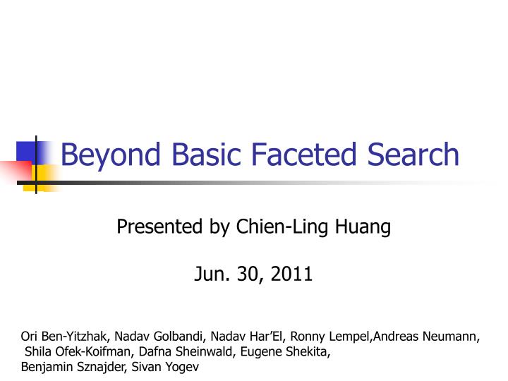 beyond basic faceted search