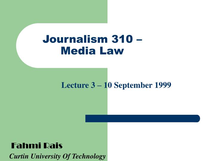 journalism 310 media law