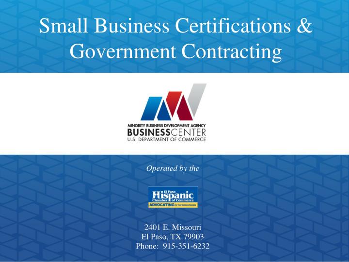 small business certifications government contracting