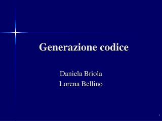generazione codice