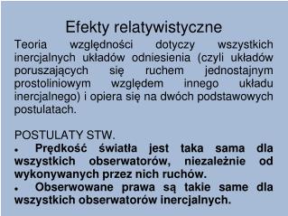 efekty relatywistyczne