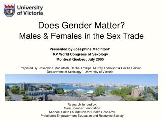 Presented by Josephine MacIntosh XV World Congress of Sexology Montreal Quebec, July 2005
