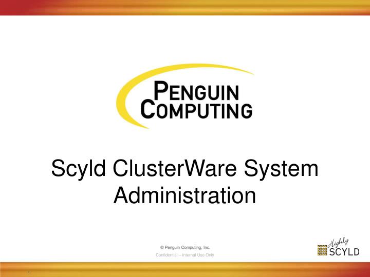 scyld clusterware system administration