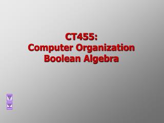 CT455: Computer Organization Boolean Algebra