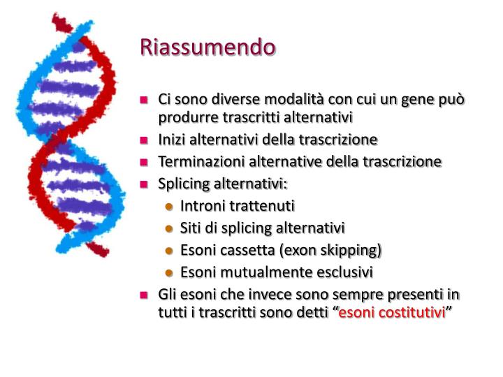 riassumendo