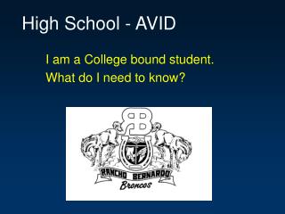 High School - AVID