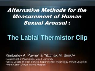 Alternative Methods for the Measurement of Human Sexual Arousal :