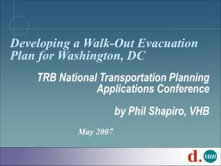 Developing a Walk-Out Evacuation Plan for Washington, DC