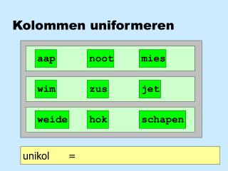 kolommen uniformeren