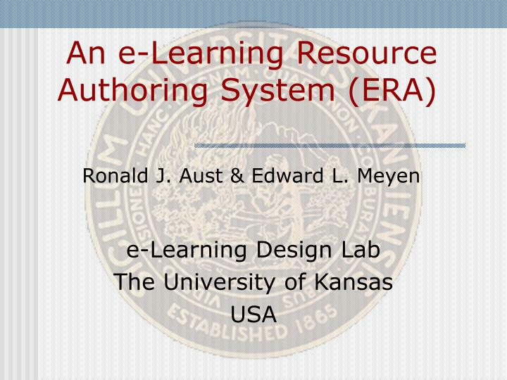 an e learning resource authoring system era