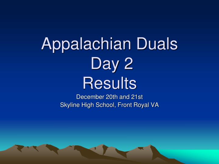 appalachian duals day 2 results