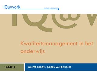kwaliteitsmanagement in het onderwijs
