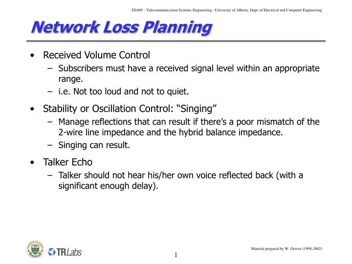network loss planning
