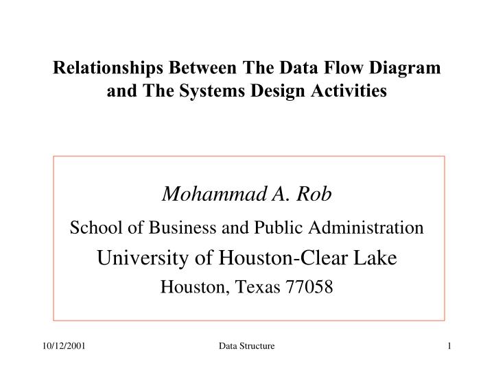 relationships between the data flow diagram and the systems design activities