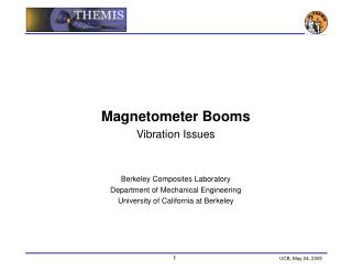 Magnetometer Booms Vibration Issues Berkeley Composites Laboratory