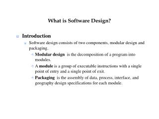 What is Software Design?