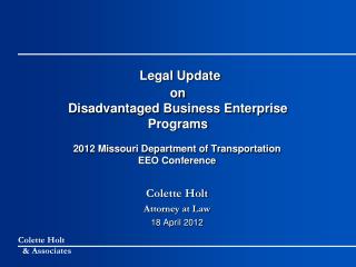 Legal Update on Disadvantaged Business Enterprise Programs