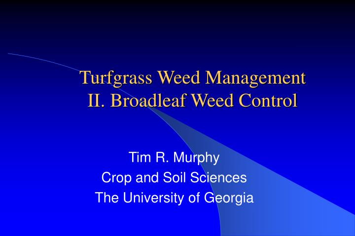 turfgrass weed management ii broadleaf weed control