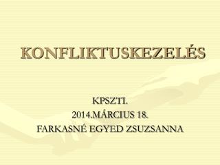 konfliktuskezel s