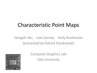 Characteristic Point Maps