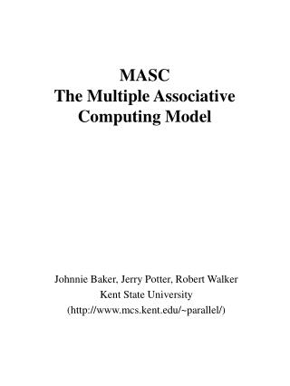 MASC The Multiple Associative Computing Model