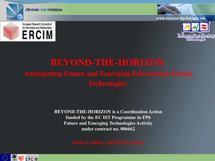 beyond the horizon anticipating future and emerging information society technologies