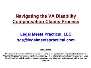 Navigating the VA Disability Compensation Claims Process Legal Meets Practical, LLC