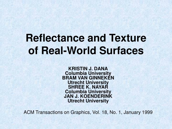 reflectance and texture of real world surfaces