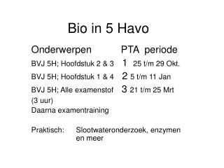 bio in 5 havo