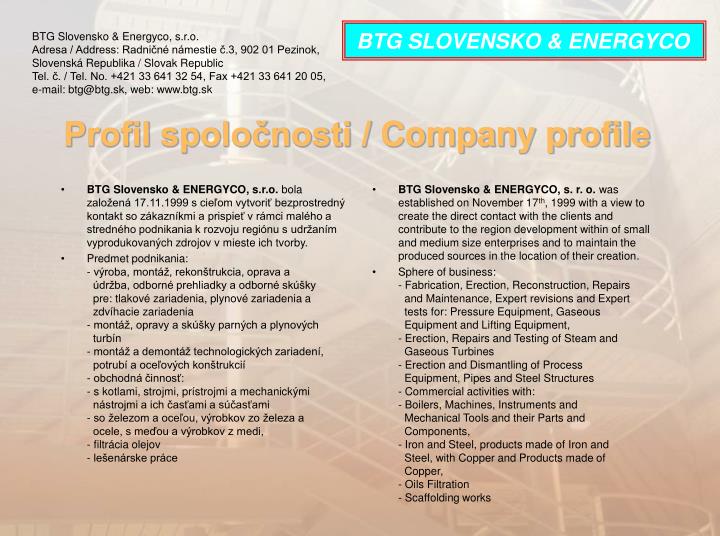 profil spolo nosti company profile