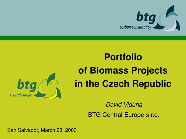 portfolio of biomass projects in the czech republic