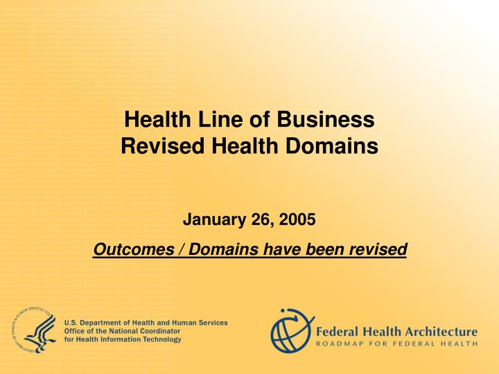health line of business revised health domains