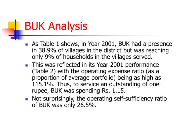 buk analysis