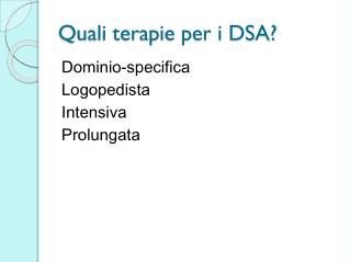 quali terapie per i dsa