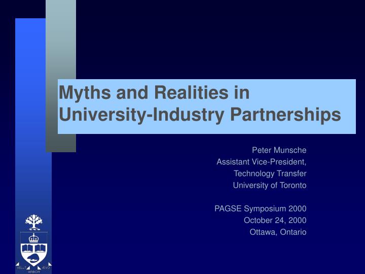myths and realities in university industry partnerships