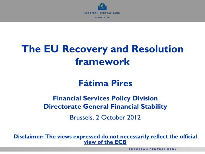 the eu recovery and resolution framework