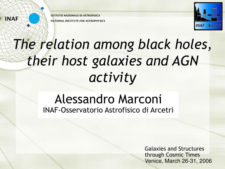 the relation among black holes their host galaxies and agn activity