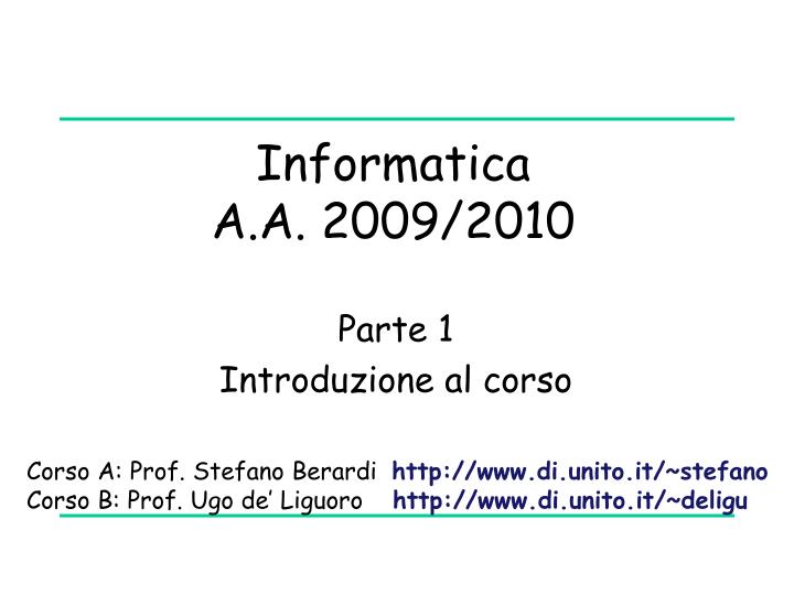 informatica a a 2009 2010