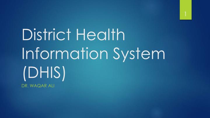 district health information system dhis