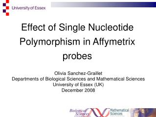 Effect of Single Nucleotide Polymorphism in Affymetrix probes