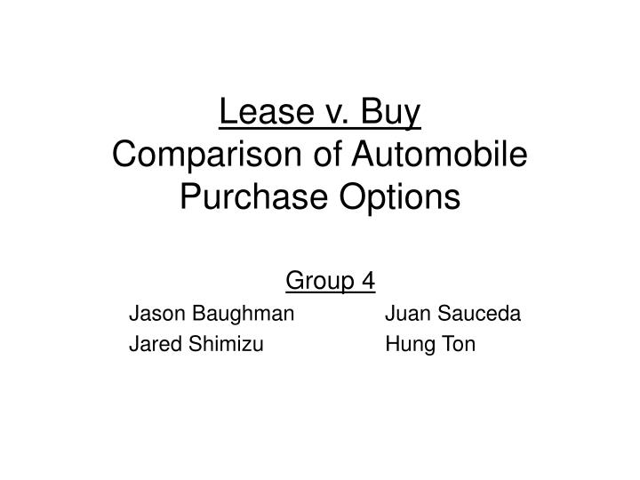 lease v buy comparison of automobile purchase options
