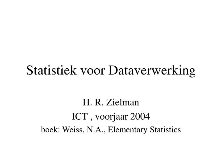 statistiek voor dataverwerking