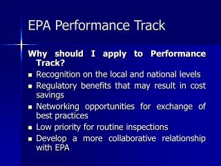 EPA Performance Track