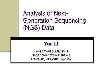 Analysis of Next-Generation Sequencing (NGS) Data